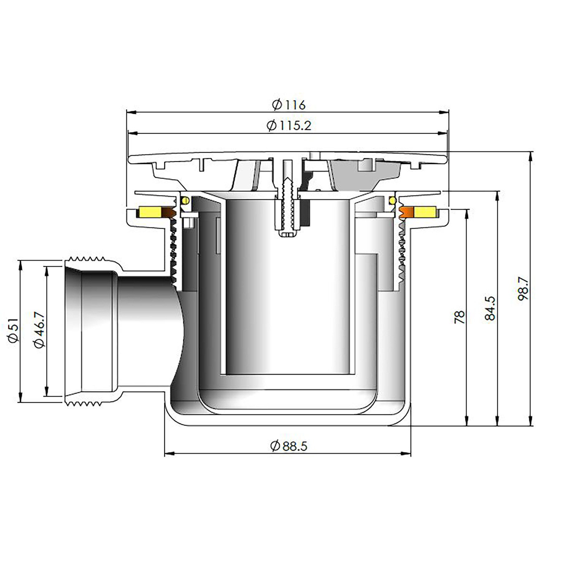 90mm Easy Shower Enclosure Tray Fast Flow Shower Waste Trap Pack with