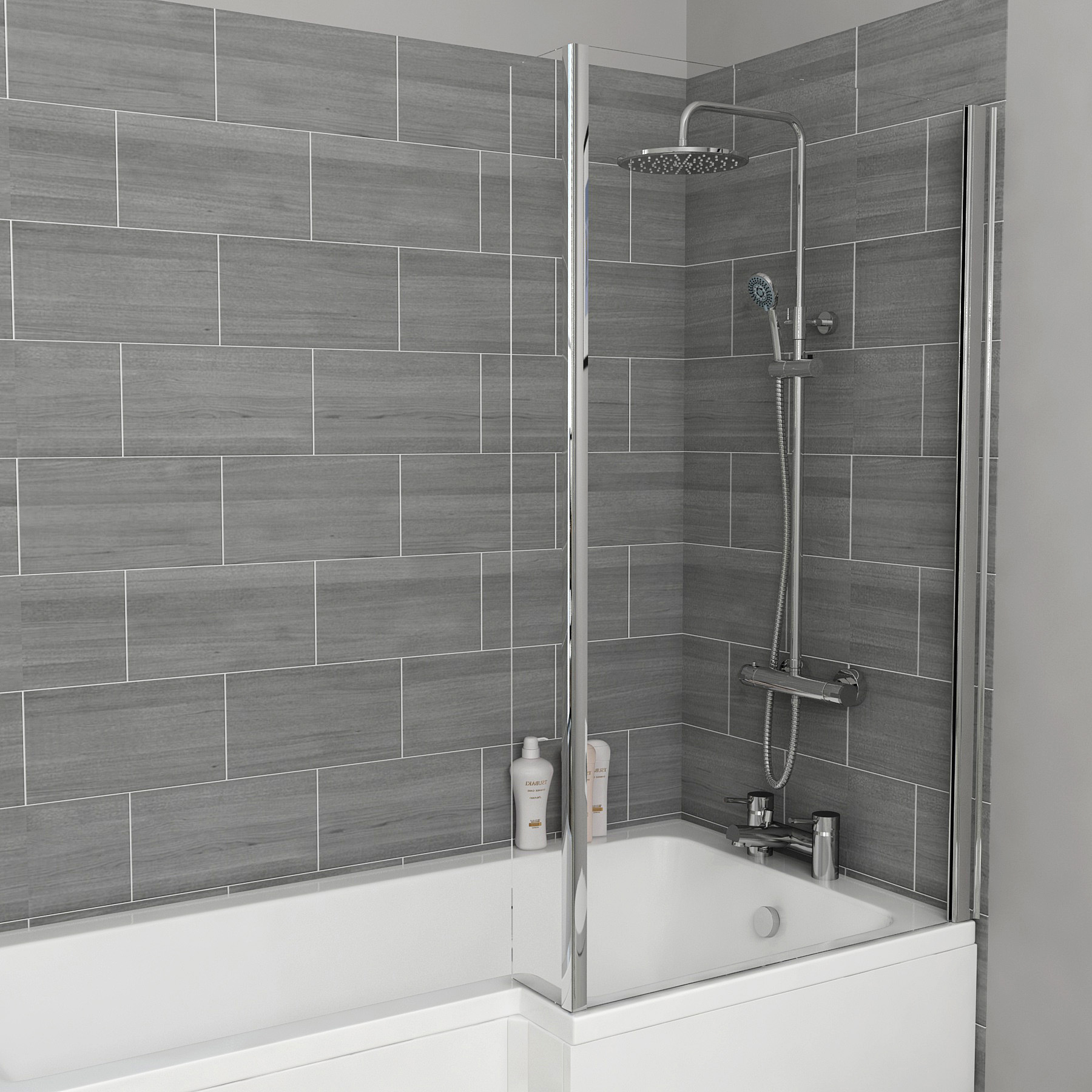 1500/1600/1700mm L Shaped Shower Bath Tub Front & End Bath Panel Shower