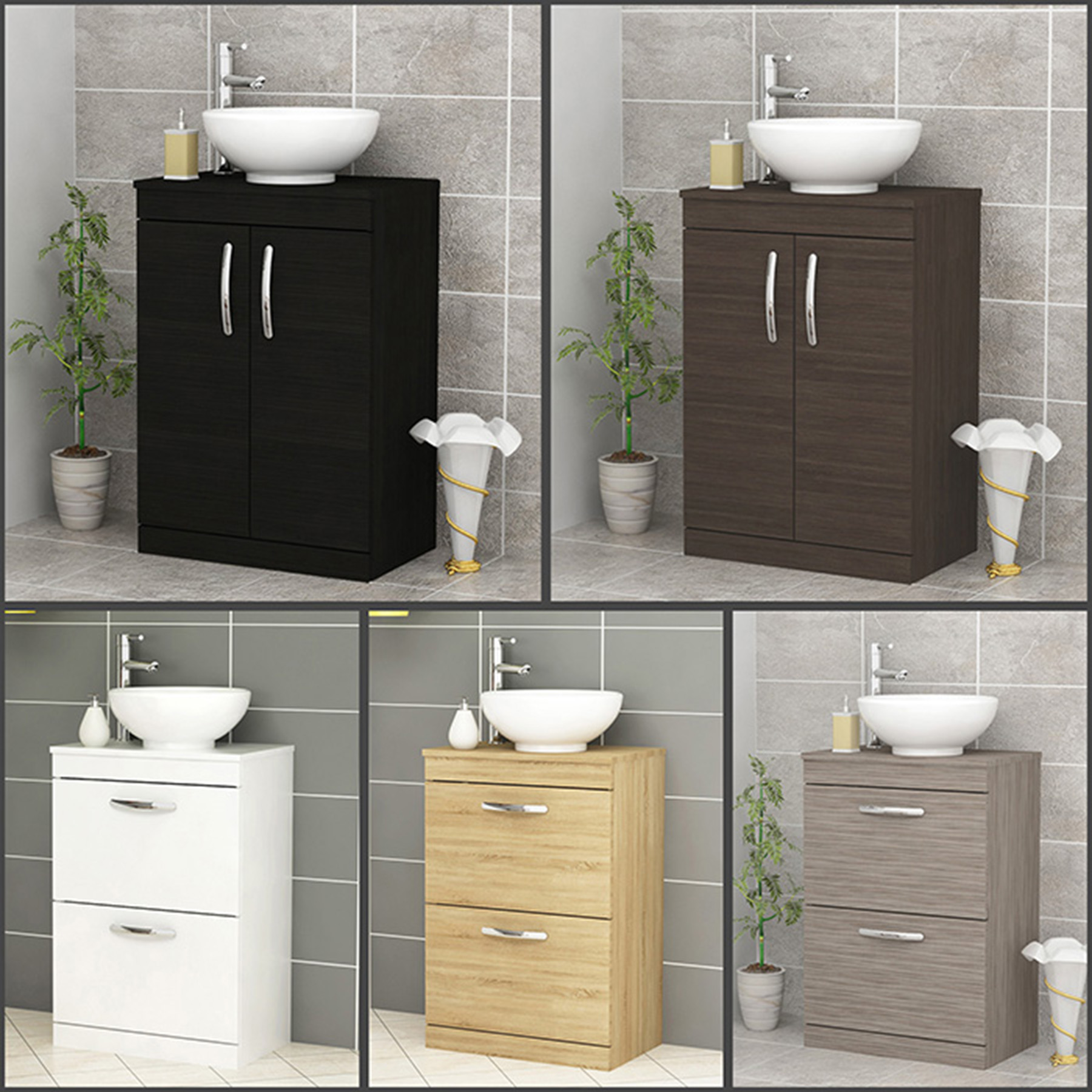 Bathroom Vanity Unit Cabinet Storage Countertop Worktop Basin