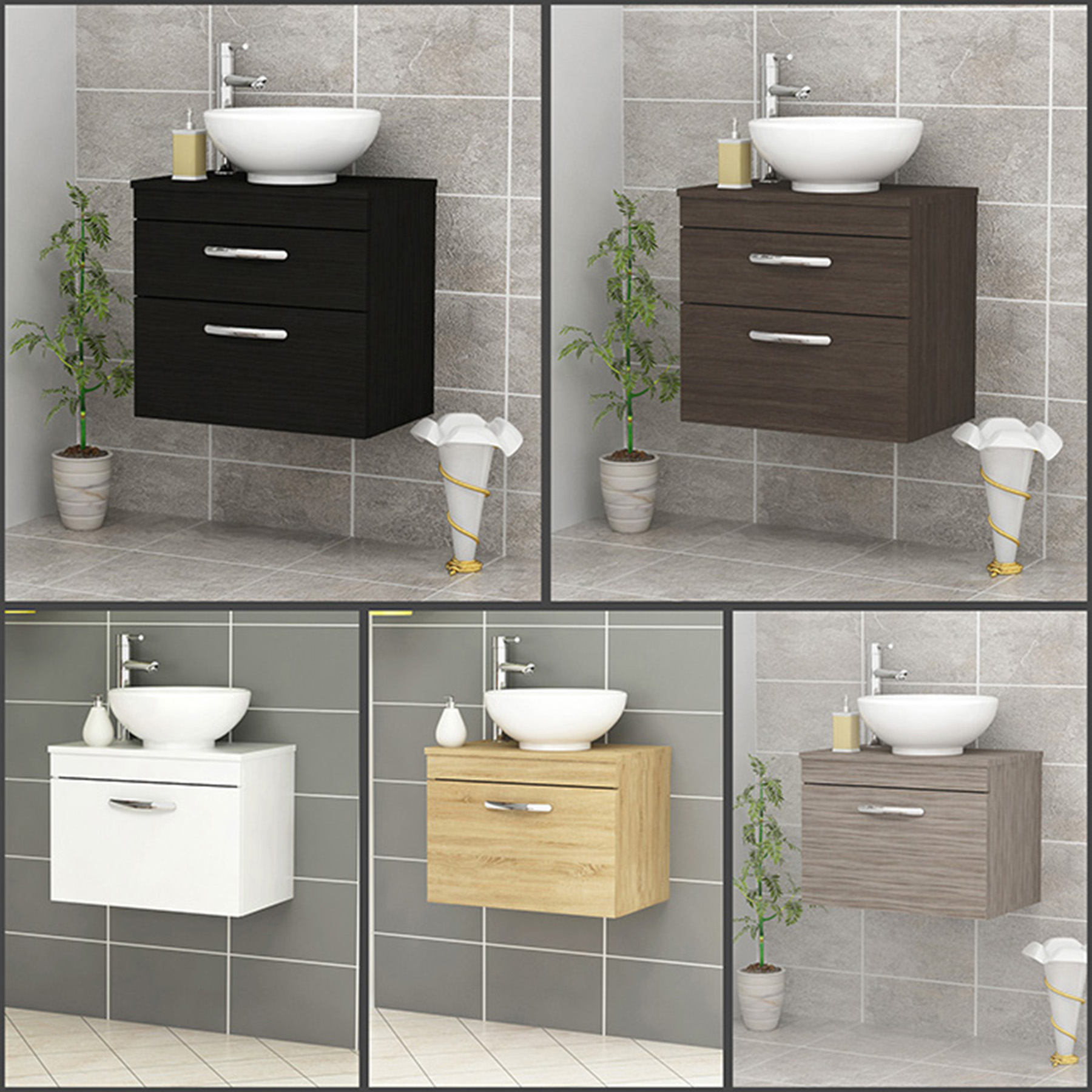 Bathroom Vanity Unit Cabinet Storage Countertop Worktop Basin