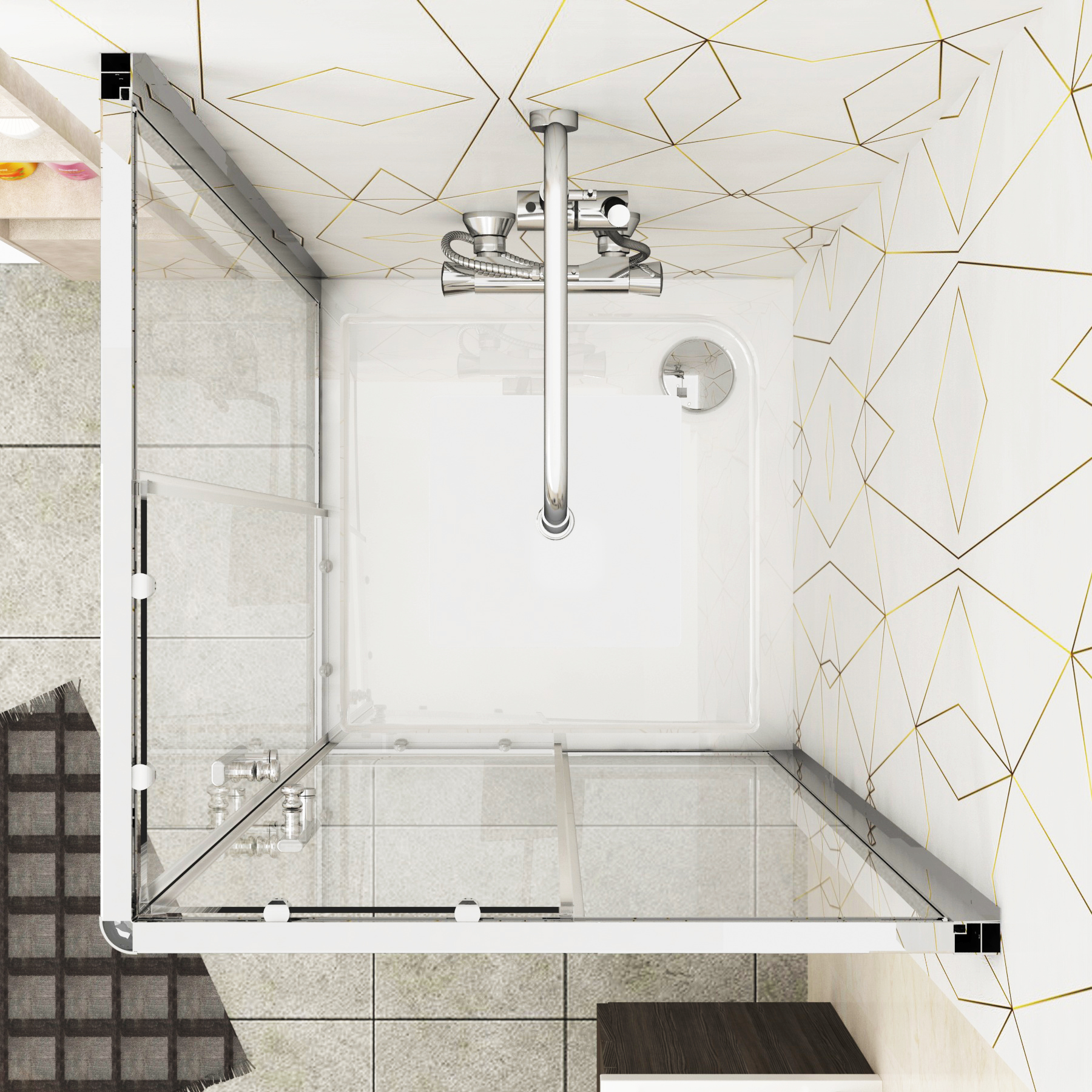 700 x 700mm Corner Entry Glass Sliding Shower Enclosure Cubicle Door