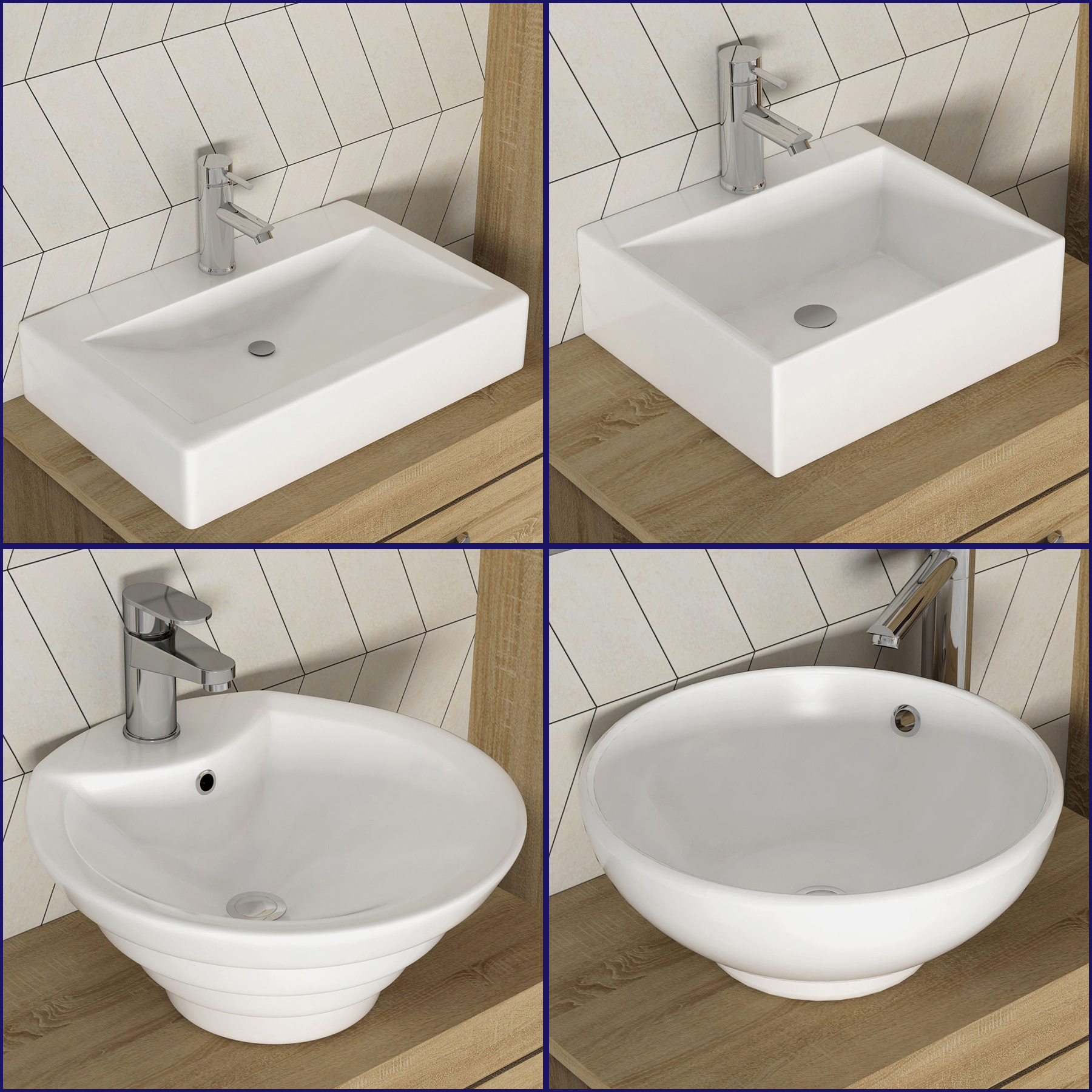 Premier Cloakroom Bathroom Vanity Countertop Basin Sink White Wash Hand