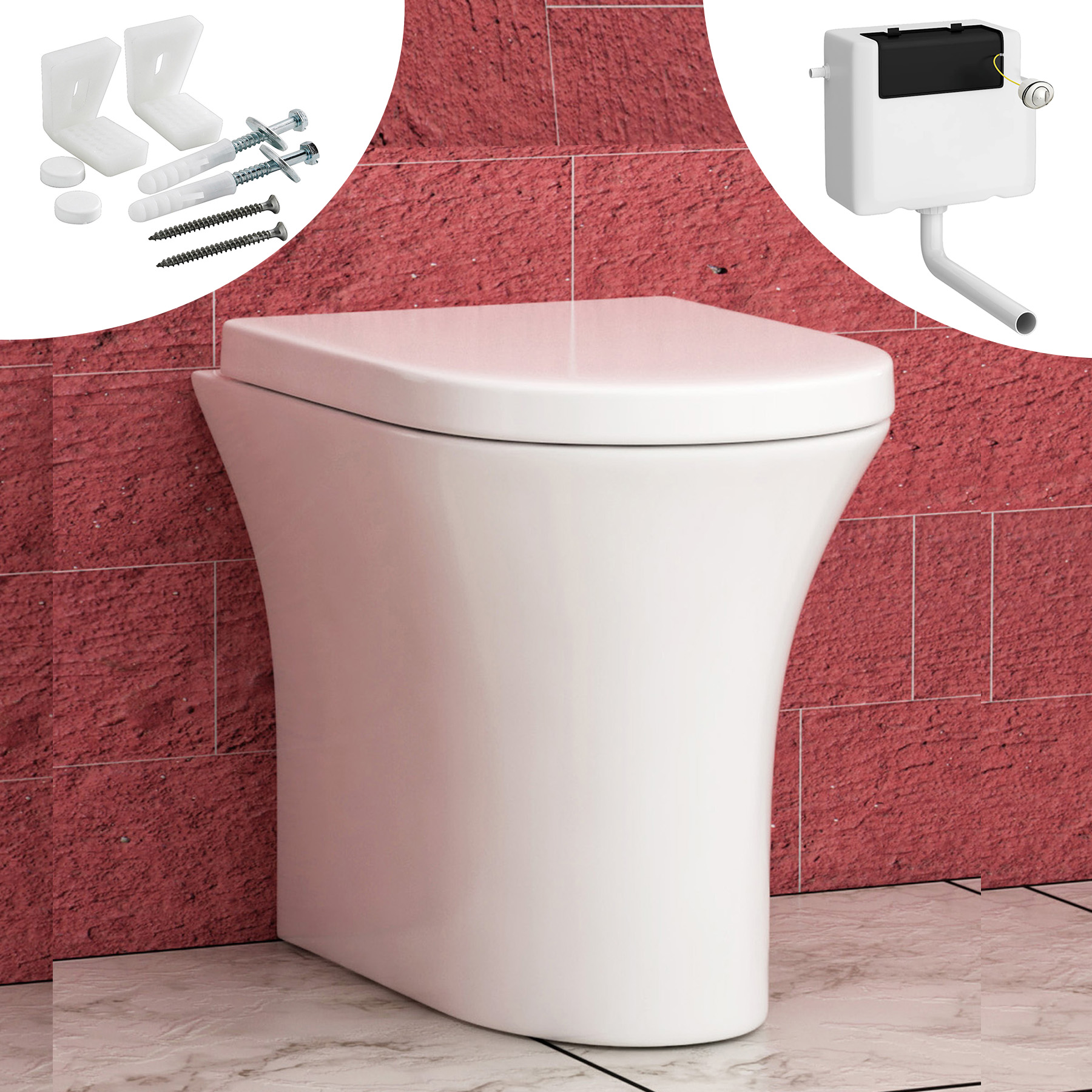 Breeze BTW Back to Wall Ceramic Toilet Pan + Soft Close Seat & Concealed Cistern eBay